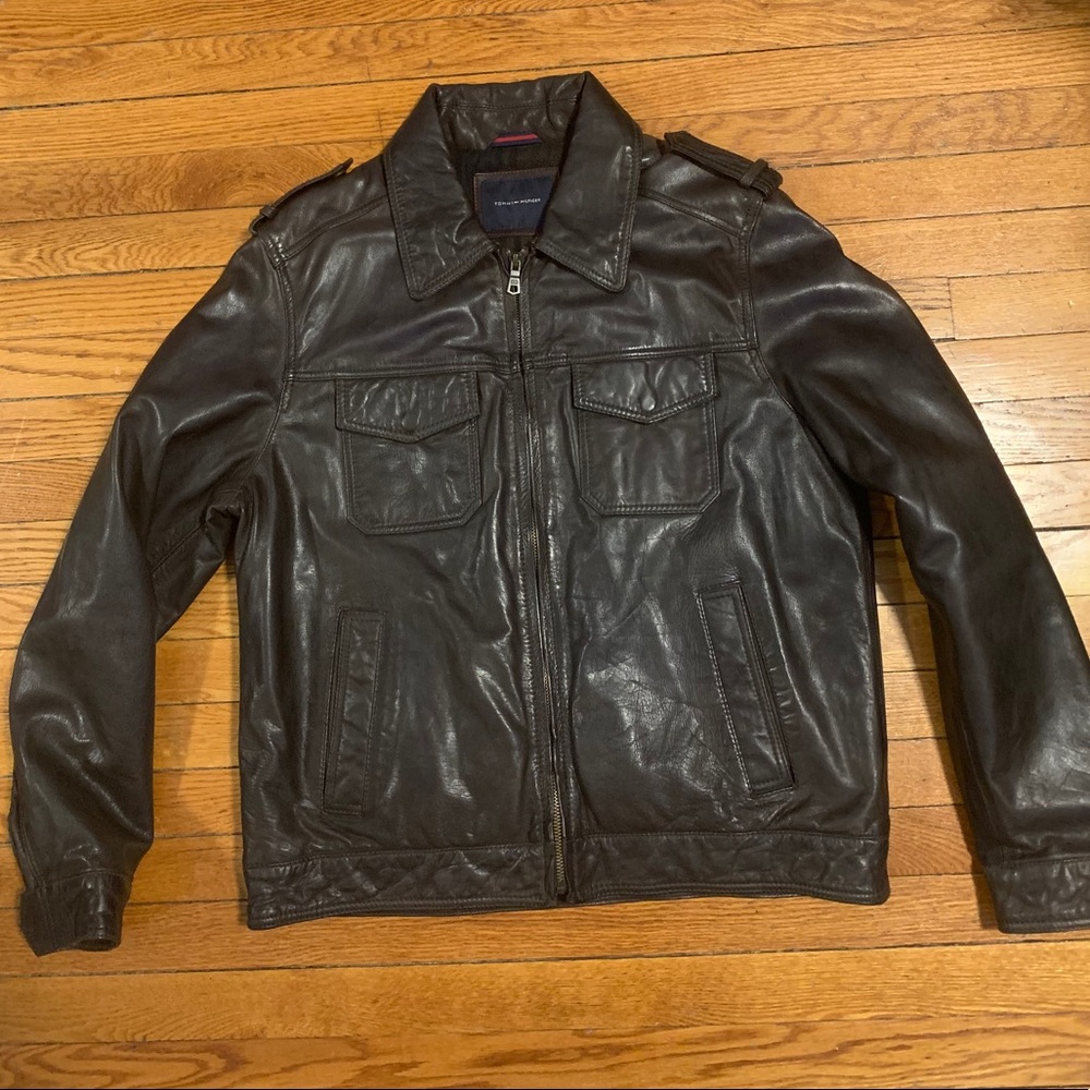 Tommy Hilfiger leather jacket men’s size L